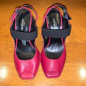 Audley London Fuscia Open Toe Pumps European Size 36